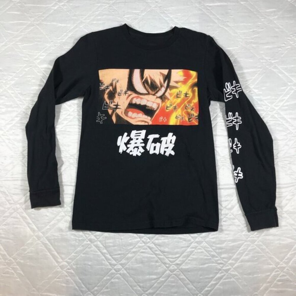 My Hero‎ Academia Katsuki Bakugo Black long sleeve T shirt XS